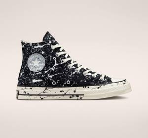 Converse Chuck 70 Archive Paint Splatter Vysoké Tenisky Čierne Siva | CV-459JOS