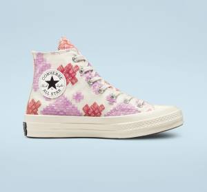 Converse Chuck 70 Bright Embroidery Vysoké Tenisky Ruzove Červené | CV-104CFX