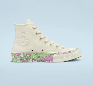 Converse Chuck 70 Crafted Florals Vysoké Tenisky Ruzove Svetlo Zelene | CV-740PBM