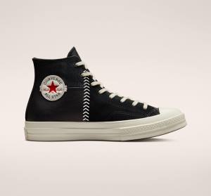 Converse Chuck 70 Crafted Kozene Vysoké Tenisky Čierne Červené | CV-620NIY