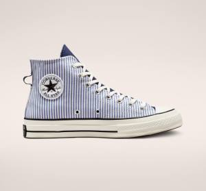 Converse Chuck 70 Crafted Stripe Vysoké Tenisky Indigo Čierne | CV-074YXC