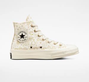 Converse Chuck 70 Golden Elements Vysoké Tenisky Svetlo Zlate Čierne | CV-074TCD