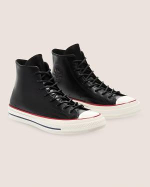 Converse Chuck 70 Premium Kozene Vysoké Tenisky Čierne | CV-187AZY