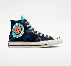 Converse Chuck 70 Sunny Floral Vysoké Tenisky Čierne Tyrkysové Kráľovská Modrá | CV-206TFR