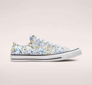 Converse Chuck Taylor All Star Archive Paint Splatter Nízke Tenisky Biele Modre | CV-048QJV