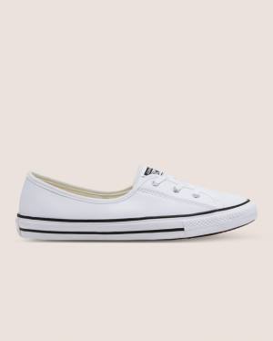 Converse Chuck Taylor All Star Ballet Cipkovane Faux Kozene Slip Nízke Tenisky Biele | CV-431UNT