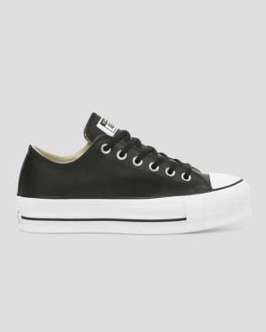 Converse Chuck Taylor All Star Lift Clean Kozene Nízke Tenisky Čierne | CV-625TOL