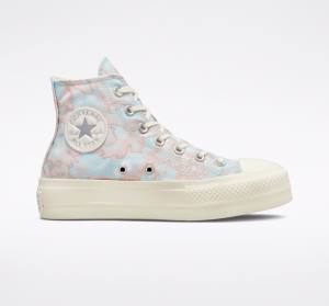 Converse Chuck Taylor All Star Lift Platforme Marble Vysoké Tenisky Strieborne | CV-073IML