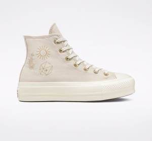 Converse Chuck Taylor All Star Lift Platforme Golden Elements Vysoké Tenisky Hnede Svetlo Zlate | CV-241ARE