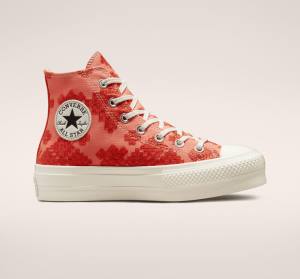 Converse Chuck Taylor All Star Lift Platforme Tonal Embroidery Vysoké Tenisky Oranžové | CV-572BHL