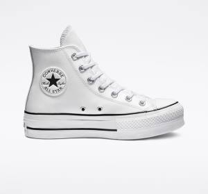 Converse Chuck Taylor All Star Lift Platforme Kozene Vysoké Tenisky Biele Čierne Biele | CV-835DZS