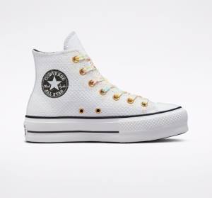 Converse Chuck Taylor All Star Lift Platforme Splatter Vysoké Tenisky Biele Biele | CV-918DEG