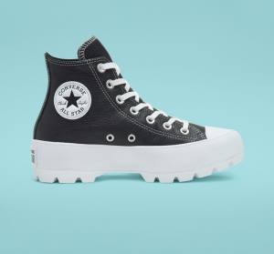 Converse Chuck Taylor All Star Lugged Kozene Vysoké Tenisky Čierne Biele | CV-517CJN