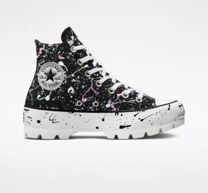 Converse Chuck Taylor All Star Lugged Paint Splatter Vysoké Tenisky Čierne Siva Ruzove | CV-310DKY