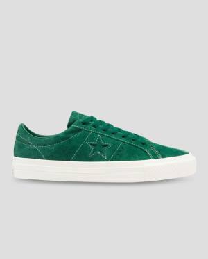 Converse One Star Pro Pigskin Semisove Nízke Tenisky Zelene | CV-568KDP