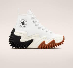 Converse Run Star Motion Platforme Vysoké Tenisky Biele Čierne Oranžové | CV-712KDW