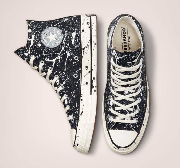 Converse Chuck 70 Archive Paint Splatter Vysoké Tenisky Čierne Siva | CV-012GHM