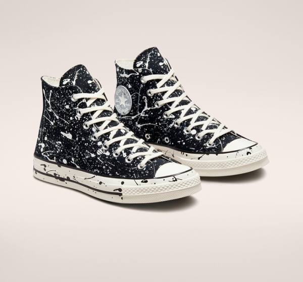 Converse Chuck 70 Archive Paint Splatter Vysoké Tenisky Čierne Siva | CV-012GHM