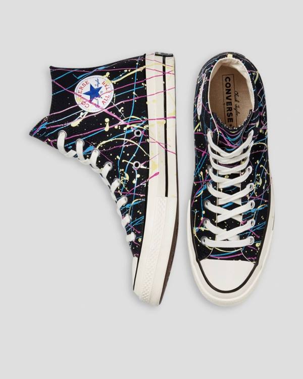 Converse Chuck 70 Archive Print Paint Splatter Vysoké Tenisky Čierne | CV-021IDW