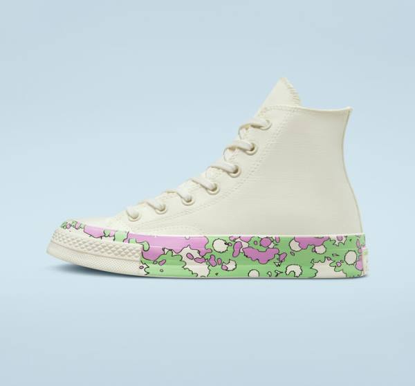 Converse Chuck 70 Crafted Florals Vysoké Tenisky Ruzove Svetlo Zelene | CV-052DEN