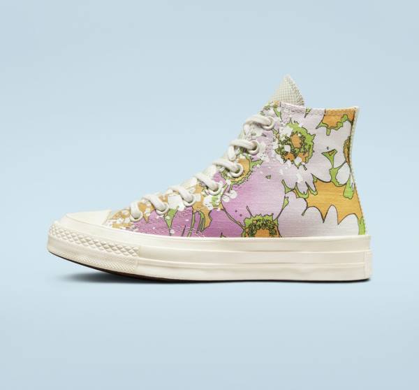 Converse Chuck 70 Crafted Florals Vysoké Tenisky Ruzove Olivovo Zelená | CV-317UEZ