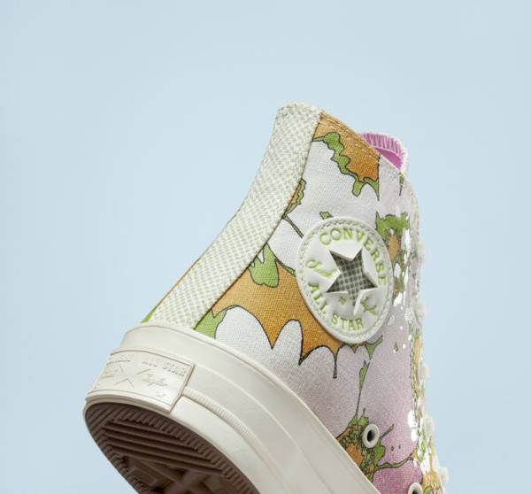 Converse Chuck 70 Crafted Florals Vysoké Tenisky Ruzove Olivovo Zelená | CV-317UEZ