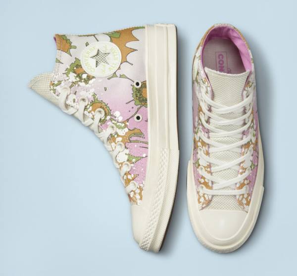 Converse Chuck 70 Crafted Florals Vysoké Tenisky Ruzove Olivovo Zelená | CV-317UEZ