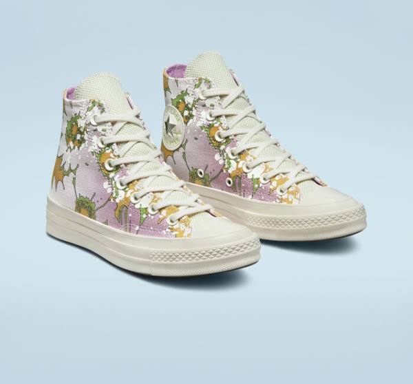 Converse Chuck 70 Crafted Florals Vysoké Tenisky Ruzove Olivovo Zelená | CV-317UEZ