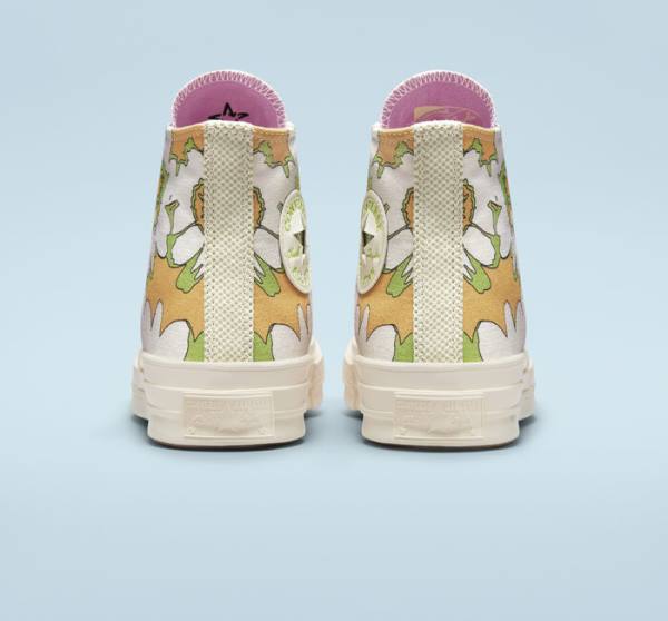 Converse Chuck 70 Crafted Florals Vysoké Tenisky Ruzove Olivovo Zelená | CV-317UEZ