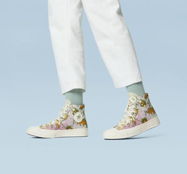 Converse Chuck 70 Crafted Florals Vysoké Tenisky Ruzove Olivovo Zelená | CV-317UEZ