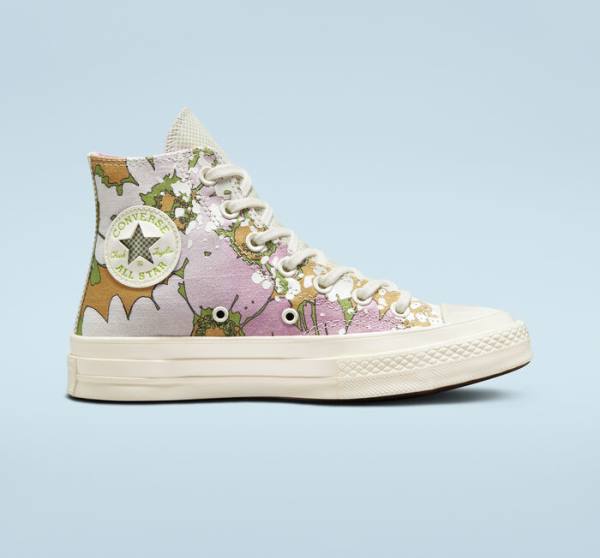 Converse Chuck 70 Crafted Florals Vysoké Tenisky Ruzove Olivovo Zelená | CV-317UEZ