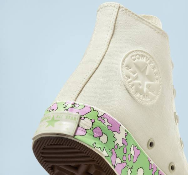 Converse Chuck 70 Crafted Florals Vysoké Tenisky Ruzove Svetlo Zelene | CV-740PBM