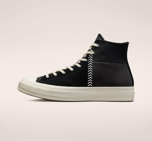 Converse Chuck 70 Crafted Kozene Vysoké Tenisky Čierne Červené | CV-327XNK