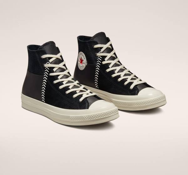 Converse Chuck 70 Crafted Kozene Vysoké Tenisky Čierne Červené | CV-327XNK