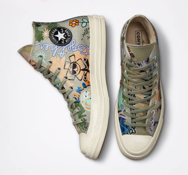 Converse Chuck 70 Floral Vysoké Tenisky Olivovo Zelená Viacfarebný | CV-081RWD