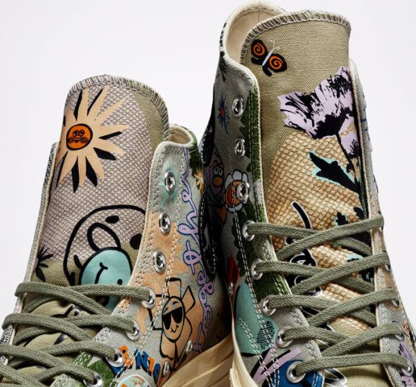 Converse Chuck 70 Floral Vysoké Tenisky Olivovo Zelená Viacfarebný | CV-081RWD