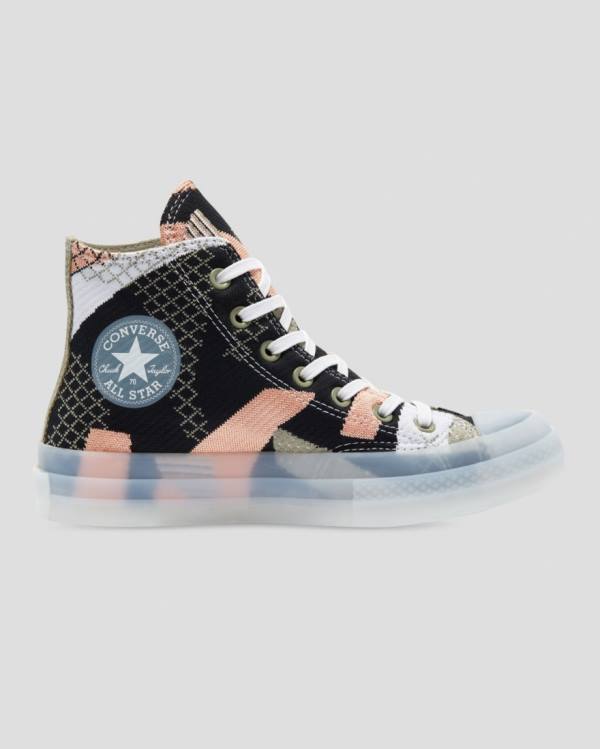 Converse Chuck 70 Knit Print Vysoké Tenisky Čierne Oranžové | CV-264MRY