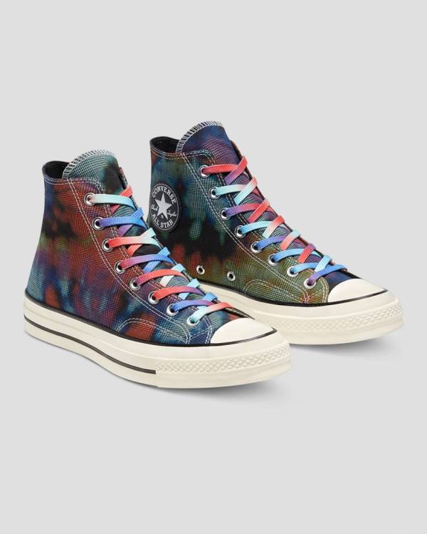 Converse Chuck 70 Plaid Tie Dye Vysoké Tenisky Čierne | CV-149OXB