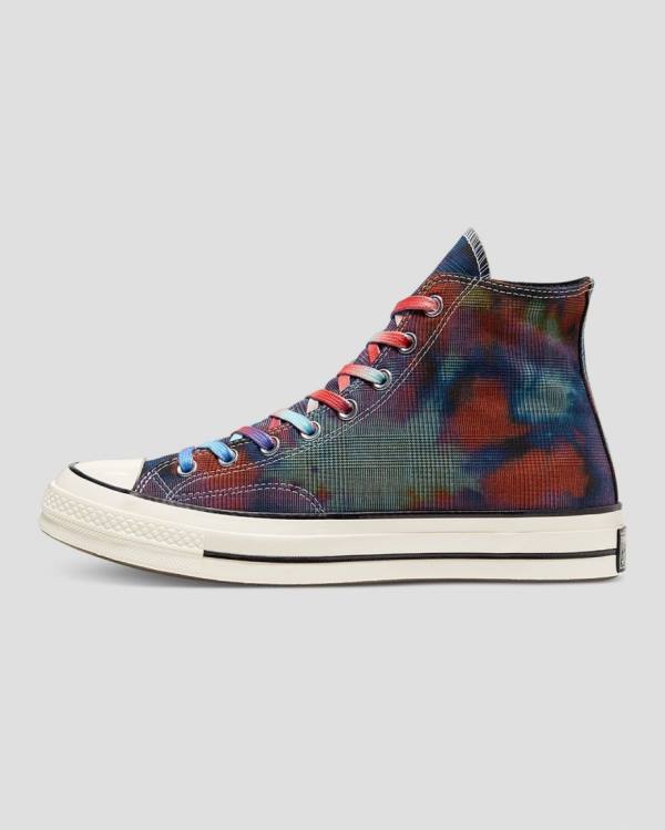 Converse Chuck 70 Plaid Tie Dye Vysoké Tenisky Čierne | CV-149OXB