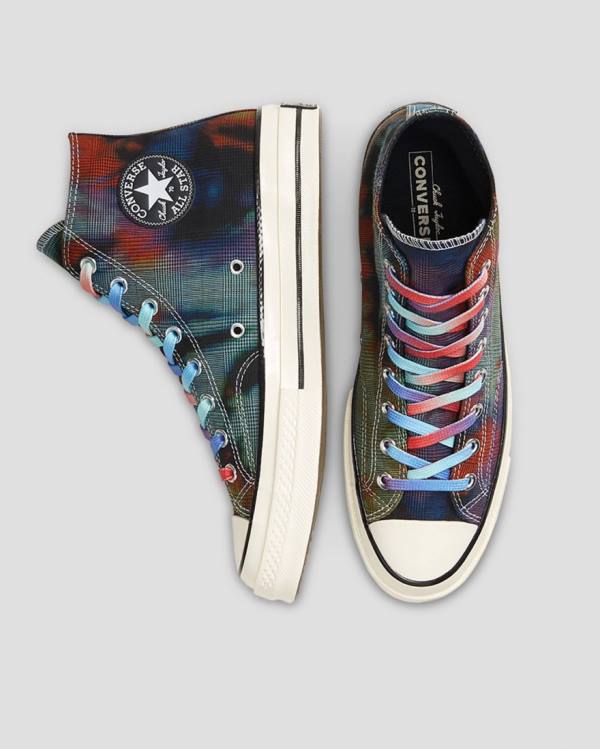 Converse Chuck 70 Plaid Tie Dye Vysoké Tenisky Čierne | CV-149OXB