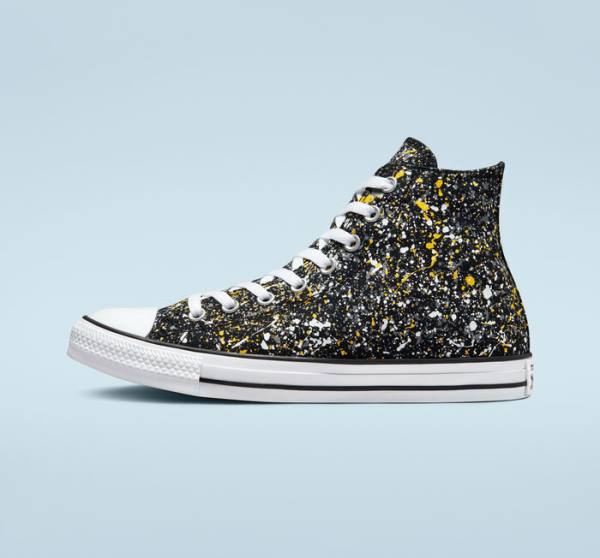 Converse Chuck Taylor All Star Archive Paint Splatter Vysoké Tenisky Čierne Biele | CV-187GUB