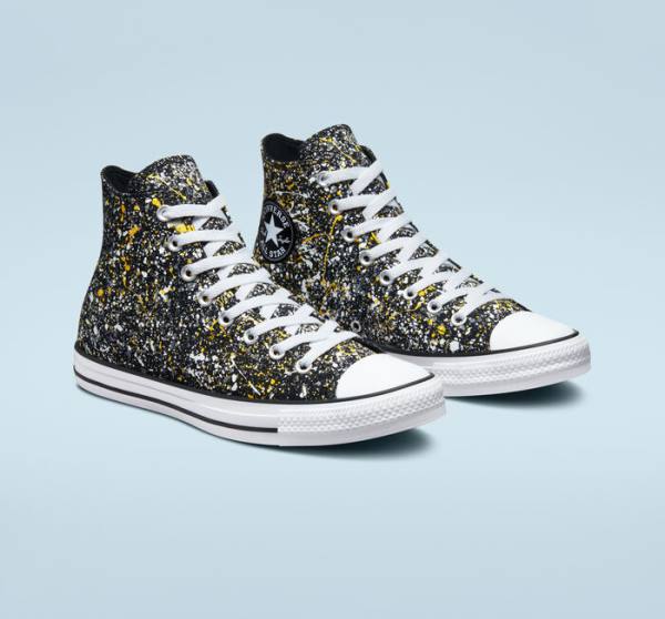 Converse Chuck Taylor All Star Archive Paint Splatter Vysoké Tenisky Čierne Biele | CV-187GUB