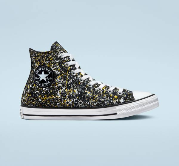 Converse Chuck Taylor All Star Archive Paint Splatter Vysoké Tenisky Čierne Biele | CV-187GUB