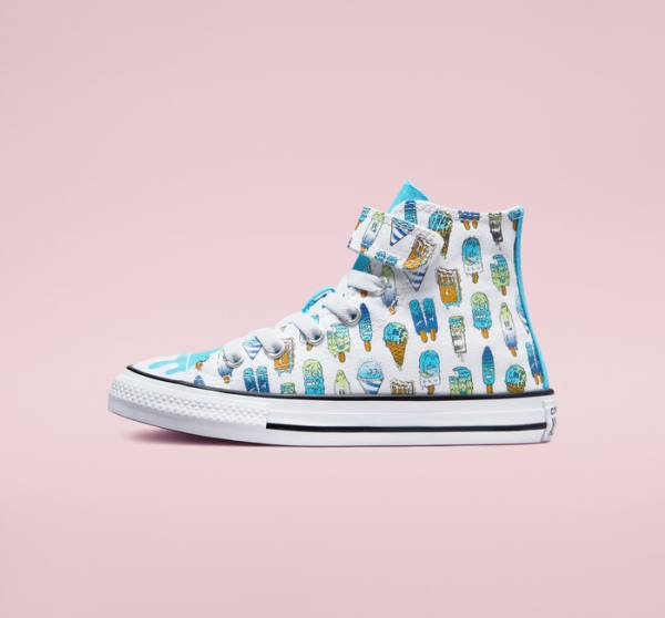 Converse Chuck Taylor All Star Easy-On Frozen Treats Vysoké Tenisky Biele Modre Svetlo Zelene | CV-027XDJ