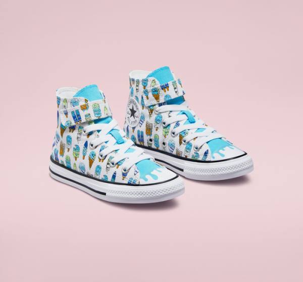 Converse Chuck Taylor All Star Easy-On Frozen Treats Vysoké Tenisky Biele Modre Svetlo Zelene | CV-027XDJ