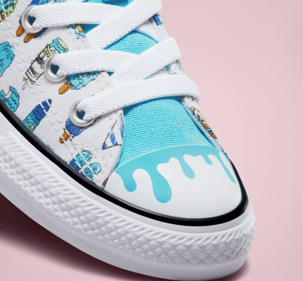 Converse Chuck Taylor All Star Easy-On Frozen Treats Vysoké Tenisky Biele Modre Svetlo Zelene | CV-027XDJ