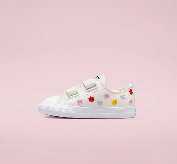 Converse Chuck Taylor All Star Easy-On Floral Embroidery Nízke Tenisky Biele Biele | CV-960ZSK