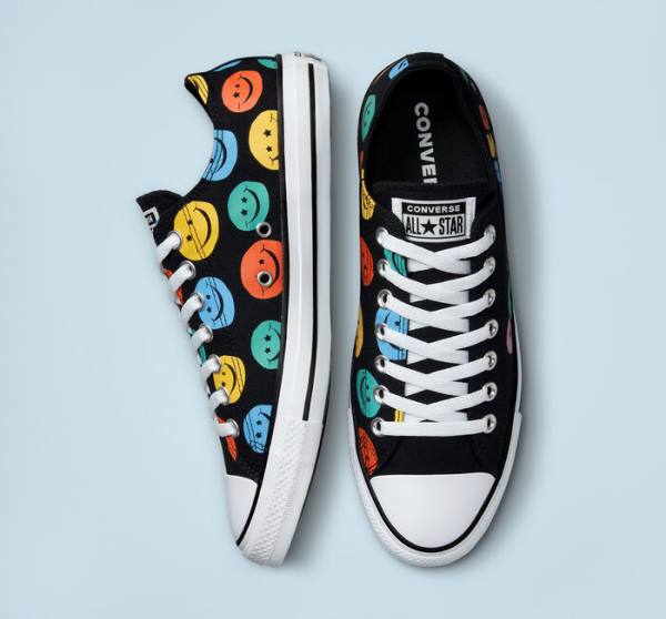 Converse Chuck Taylor All Star Happy Faces Nízke Tenisky Čierne | CV-675XLS