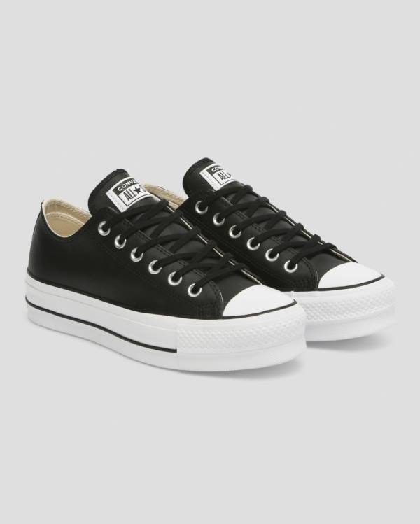 Converse Chuck Taylor All Star Lift Clean Kozene Nízke Tenisky Čierne | CV-625TOL