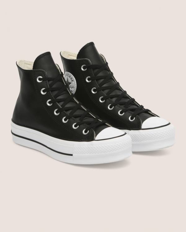 Converse Chuck Taylor All Star Lift Clean Kozene Vysoké Tenisky Čierne | CV-673GBI